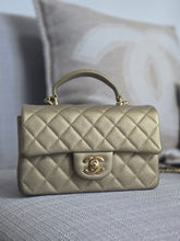 Load image into Gallery viewer, Chanel series 31 21S Gold Caviar GHW Mini Rectangular Top Handle Flap Bag
