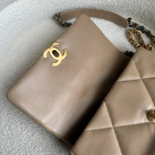 Load image into Gallery viewer, CHANEL 19 size Small in 21S collection 2021 Dark Beige Cappuccino Latte Lambskin Mixed HW Flap Bag
