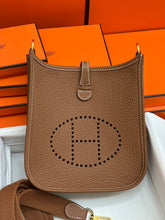 Load image into Gallery viewer, HERMES Gold Clemance Leather with GHW Mini Evelyne 16 TPM with detachable strap stamp W 2025

