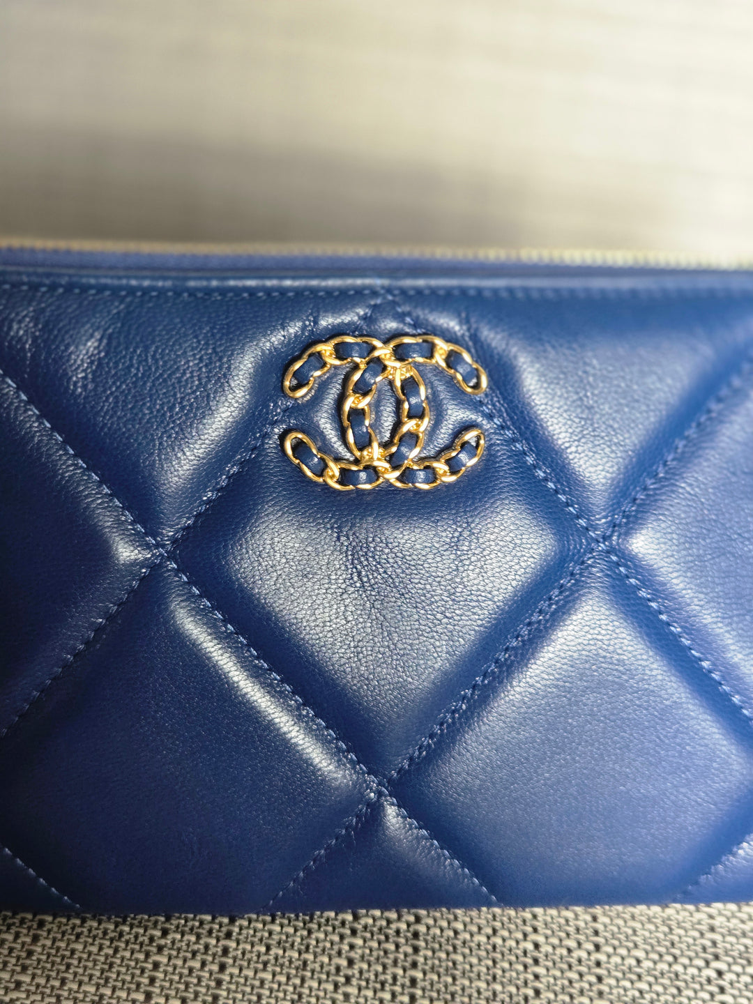 Chanel series 29 Blue goatskin GHW Small O Case/Pouch 8 inches