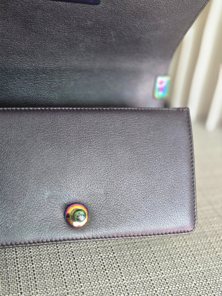 CHANEL series 21 16C Collection Iridescent Purple Calf skin Mermaid rainbow hardware SMALL Le Boy Flap Bag