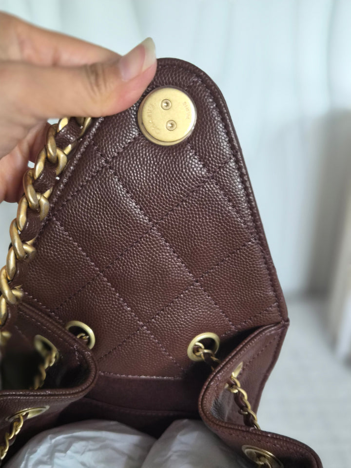 CHANEL 25K Collection Brown Caviar Aged GHW 25 Hobo Bag size SMALL
