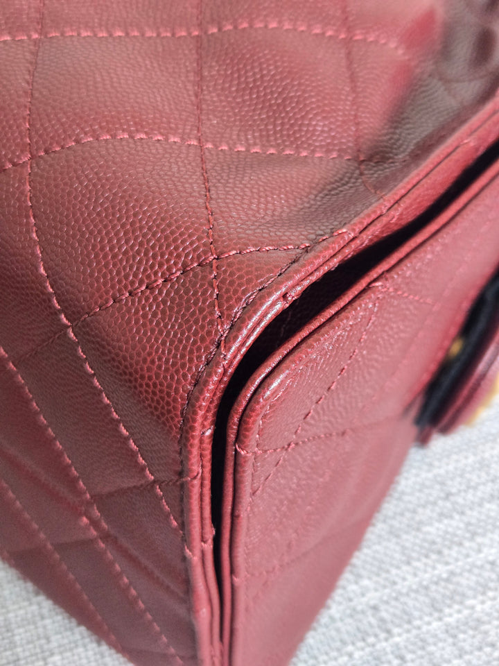 CHANEL 25 size SMALL from 25A 2025 Metiers d'art Collection BURGUNDY caviar aged GHW Hobo Bag