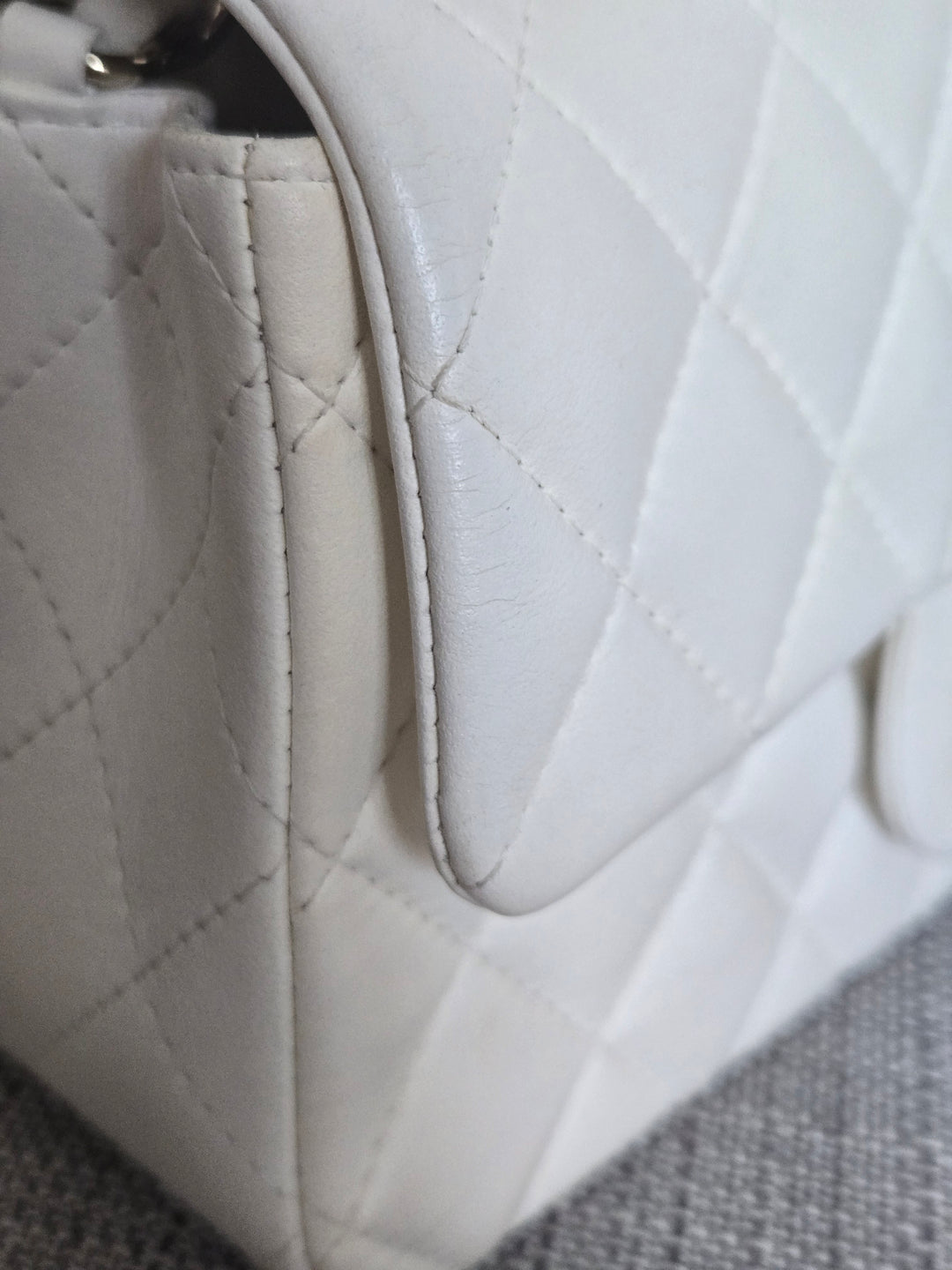 CHANEL series 23 2016 White Lambskin LGHW Mini Rectangular Flap Bag