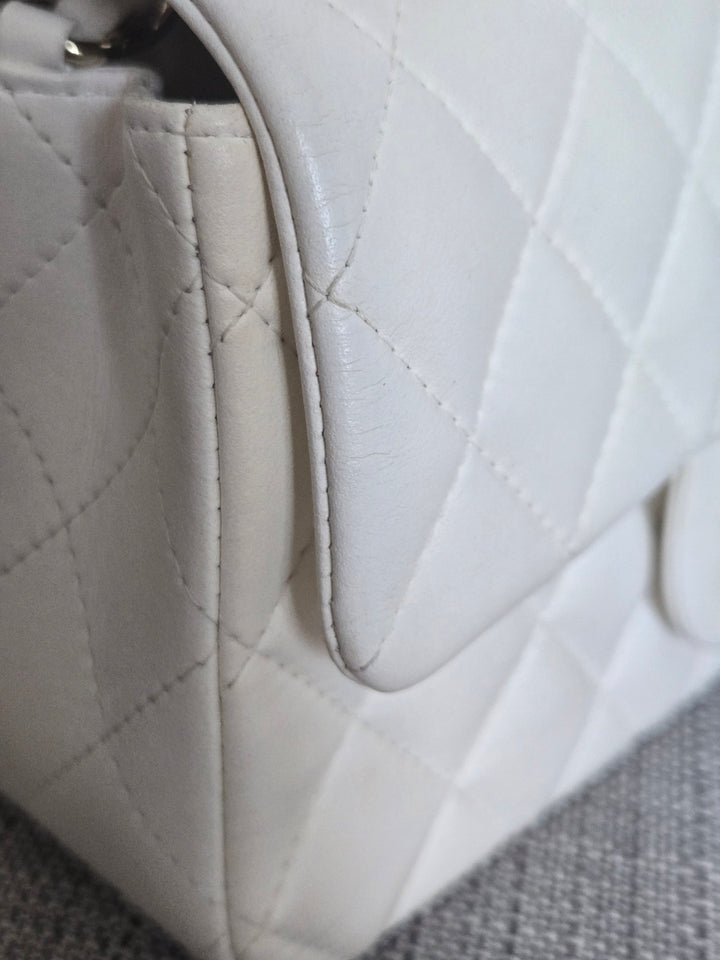 CHANEL series 23 2016 White Lambskin LGHW Mini Rectangular Flap Bag