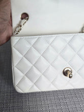 Load image into Gallery viewer, CHANEL series 23 2016 White Lambskin LGHW Mini Rectangular Flap Bag

