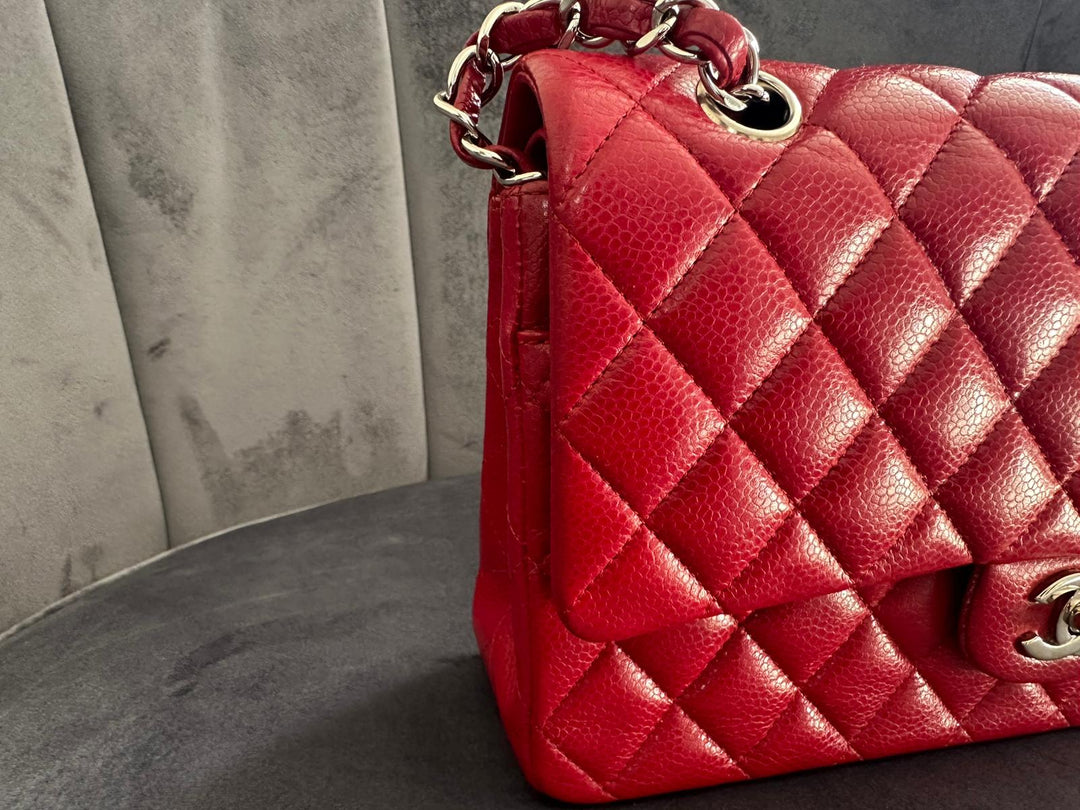 CHANEL 12A series 16 2012 Red Caviar SHW Medium Timeless ML Classic Double Flap Bag