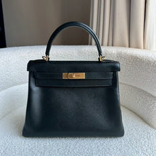 Load image into Gallery viewer, Hermes Black Noir Epsom Leather GHW Kelly 28 stamp N 2010
