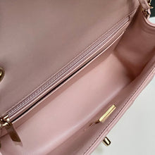 Load image into Gallery viewer, Chanel 23S 2023 Spring/Summer Collection Light Pink Lambskin Champagne GHW Mini rectangular flap bag
