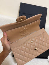 Load image into Gallery viewer, Chanel series 28 19B Collection 2019 Dark Beige Caviar Champagne GHW Timeless Classic Medium ML Double Flap Bag
