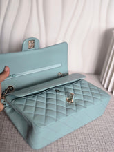 Load image into Gallery viewer, CHANEL 20C series 29 Tiffany Green Caviar LGHW Medium ML Timeless Classic Double Flap Bag
