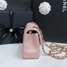 Load image into Gallery viewer, Chanel 23S 2023 Spring/Summer Collection Light Pink Lambskin Champagne GHW Mini rectangular flap bag
