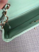 Load image into Gallery viewer, Chanel 24S 2024 Pastel Green Lambskin Champagne GHW Classic Mini Rectangular Flap Bag
