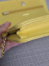 Load image into Gallery viewer, Chanel series 30 2020 Yellow Caviar LGHW Classic Wallet on chain (WOC)
