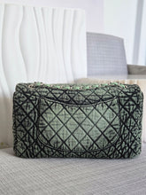 Load image into Gallery viewer, CHANEL Green Denimpression SHW size Jumbo Single Flap Bag
