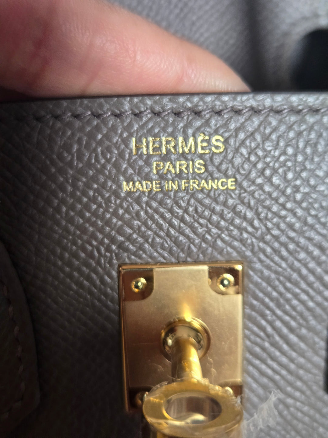 Hermes Birkin 25 Gris Etain Epsom Sellier Leather GHW stamp B 2023