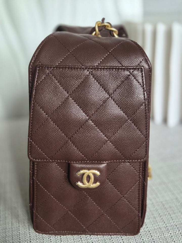 CHANEL 25K Collection Brown Caviar Aged GHW 25 Hobo Bag size SMALL