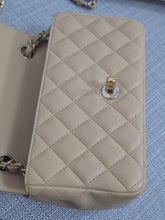 Load image into Gallery viewer, Chanel 22C 2022/2023 Cruise Collection Beige Lambskin Classic Mini Rectangular Flap Bag with Champagne GHW
