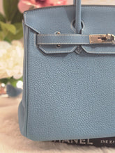Load image into Gallery viewer, Hermes Birkin 35 Bleu Jean Togo Leather PHW Stamp J in Sq
