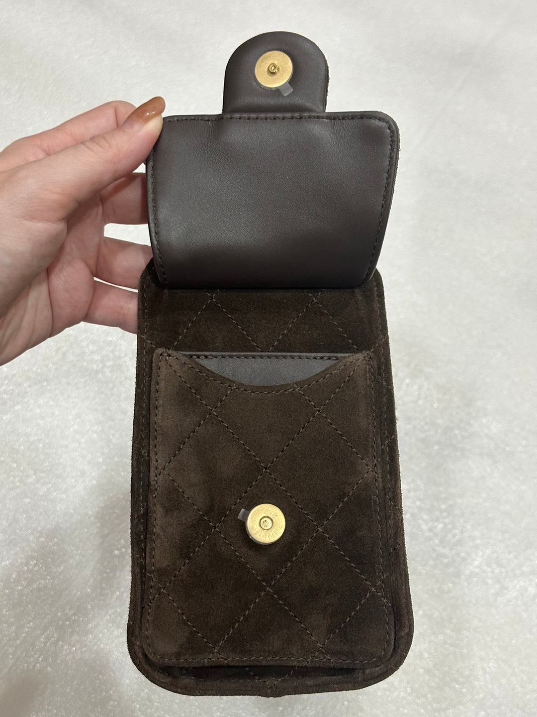 CHANEL 26C Brown Suede Aged GHW Mini 25 Hobo Bag