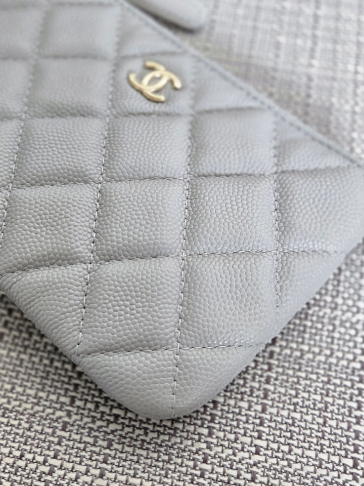 Chanel series 31 2021 Grey Caviar LGHW Mini O Case/Pouch