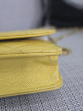 Load image into Gallery viewer, Chanel series 30 2020 Yellow Caviar LGHW Classic Wallet on chain (WOC)
