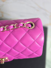 Load image into Gallery viewer, Chanel 21C 2021 Cruise Collection Purple Lambskin Champagne GHW Mini rectangular flap bag
