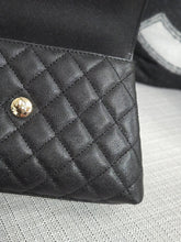 Load image into Gallery viewer, Chanel Black Caviar Champagne GHW Coco Handle Flap Bag size Small with Detachable Strap
