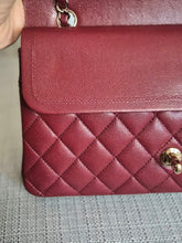 Load image into Gallery viewer, CHANEL 19B collection Series 28 Burgundy Caviar LGHW Medium Timeless Classic Double Flap Bag 11.12
