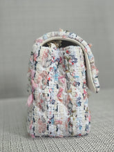 Load image into Gallery viewer, Chanel 23C 2022/2023 Cruise Collection Tweed Quilted Mini Rectangular Flap Bag in Ecru, Pink, Blue, and Green with Champagne GHW
