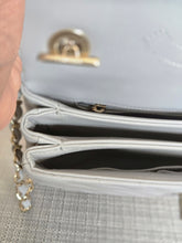 Load image into Gallery viewer, Chanel series 25 Grey Lambskin Chevron Trendy CC Top Handle Flap Bag Size Small with Champagne GHW and Detachable Shoulder strap
