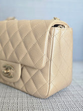Load image into Gallery viewer, Chanel series 20 15C Collection Pearly Beige Caviar Brushed GHW Square Mini Flap Bag
