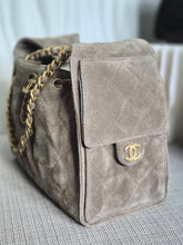 Load image into Gallery viewer, CHANEL 25 Size Small 25K collection Dark Grey Suede aged GHW Hobo Bag
