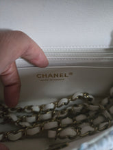 Load image into Gallery viewer, Chanel 23C 2022/2023 Cruise Collection Tweed Quilted Mini Rectangular Flap Bag in Ecru, Pink, Blue, and Green with Champagne GHW
