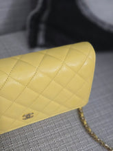 Load image into Gallery viewer, Chanel series 30 2020 Yellow Caviar LGHW Classic Wallet on chain (WOC)
