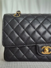 Load image into Gallery viewer, CHANEL series 19 2014 Black caviar GHW 11.12 Medium ML Timeless Classic Double Flap Bag
