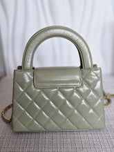 Load image into Gallery viewer, CHANEL Sage Khaki Green Glazed Calfskin Aged GHW Nano Kelly Shopping Bag size Small (19cms)
