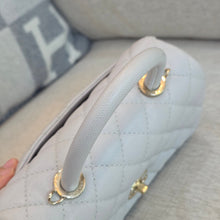 Load image into Gallery viewer, CHANEL 18P series 29 Light Grey Caviar LGHW Coco Handle Size Small with Detachable Shoulder strap
