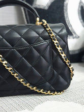 Load image into Gallery viewer, Chanel Black Lambskin GHW Top Handle Mini Rectangular Flap Bag
