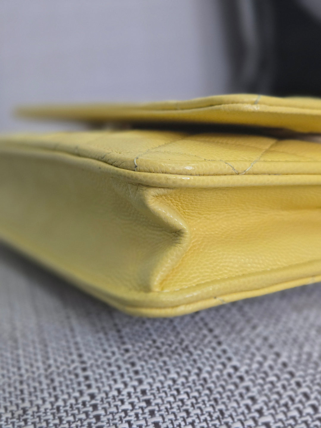 Chanel series 30 2020 Yellow Caviar LGHW Classic Wallet on chain (WOC)