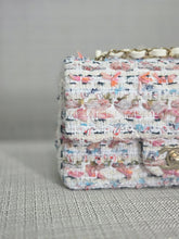Load image into Gallery viewer, Chanel 23C 2022/2023 Cruise Collection Tweed Quilted Mini Rectangular Flap Bag in Ecru, Pink, Blue, and Green with Champagne GHW
