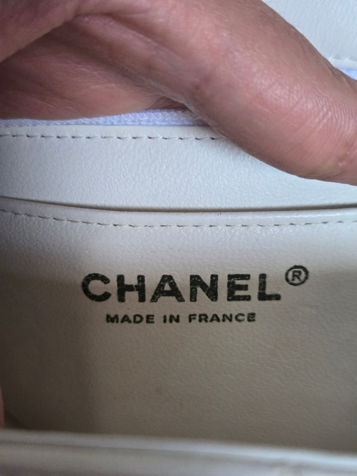 CHANEL series 23 2016 White Lambskin LGHW Mini Rectangular Flap Bag