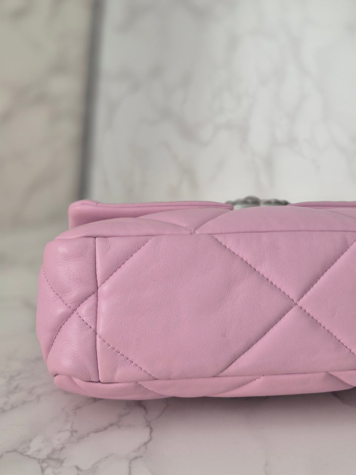 CHANEL 19 size Small in Pink Lambskin SHW 22B 2022 Flap Bag with Top Handle