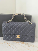 Load image into Gallery viewer, Chanel series 29 20C Collection Navy Caviar Medium ML Classic Double Flap Bag 11.12 with Champagne GHW
