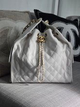 Load image into Gallery viewer, Chanel 25 White Caviar Aged GHW Hobo Bag size Medium with Detachable Pouch
