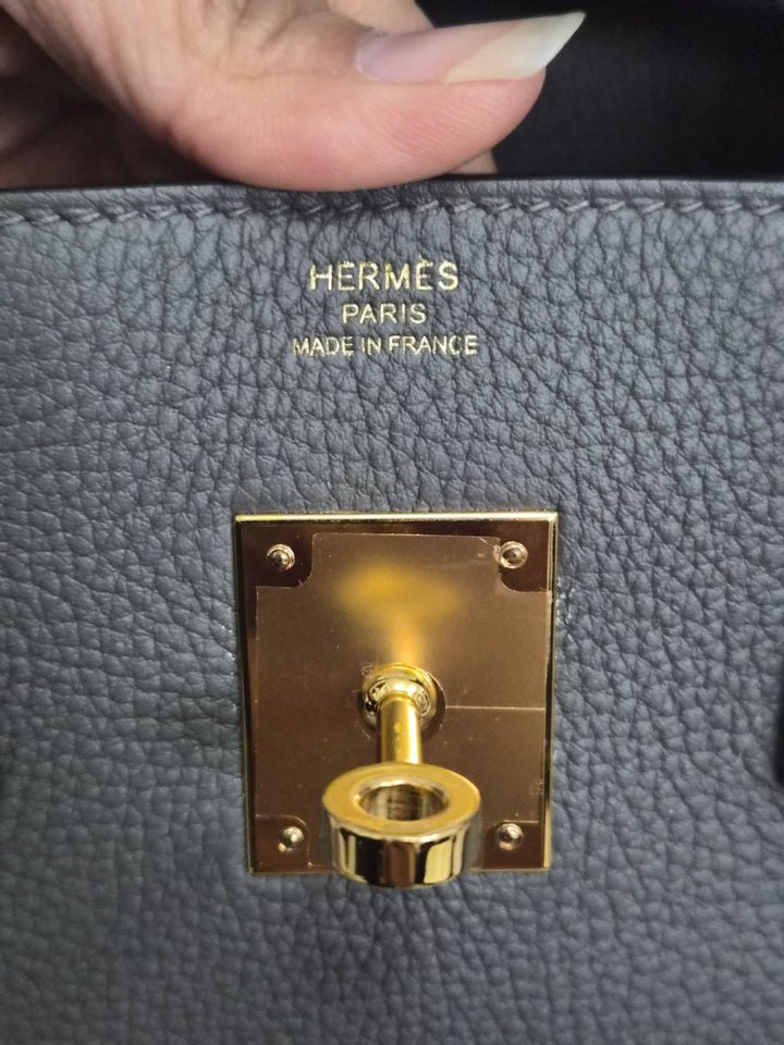 Hermes Birkin 30 Gris Meyer Togo Leather GHW Stamp U (2022)