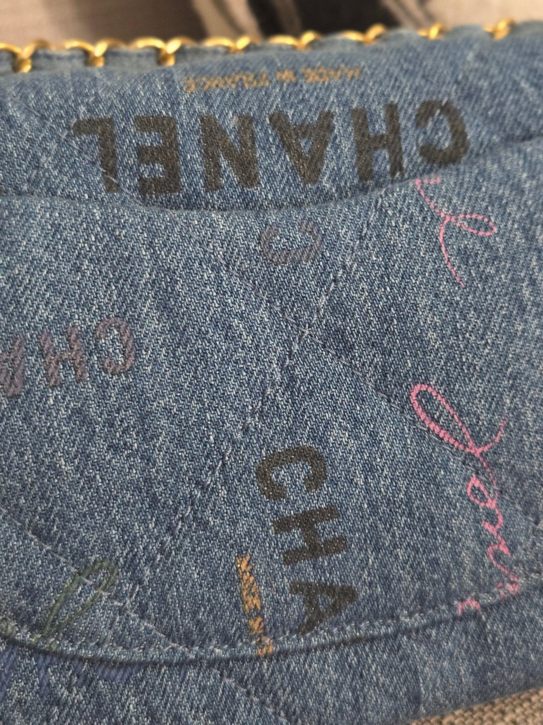 Chanel 22P Blue Denim Mood Flap Bag size Small with aged GHW