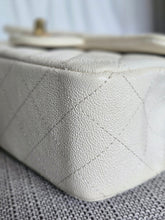 Load image into Gallery viewer, CHANEL 21S Series 31 White Caviar Aged GHW Top Handle Mini Rectangular Flap Bag
