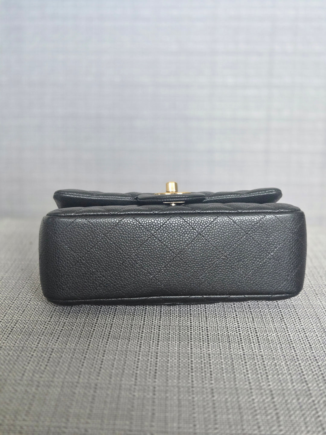 Chanel series 25 2018 Summer/Spring 18S Collection Pearly Dark Grey Caviar LGHW Mini Rectangular Flap Bag