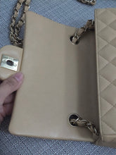 Load image into Gallery viewer, Chanel 22C 2022/2023 Cruise Collection Beige Lambskin Classic Mini Rectangular Flap Bag with Champagne GHW
